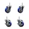 Service Caster 35 Inch Blue Polyurethane Wheel Swivel 34 Inch Threaded Stem Caster Set 2 Brakes SCC SCC-TS20S3514-PPUB-BLUE-34212-2-TLB2 - alternate 1
